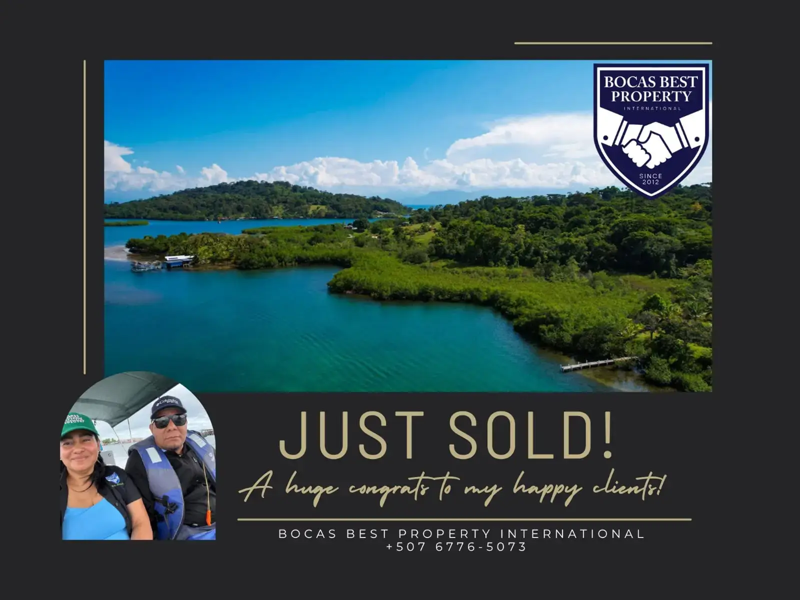 Sign of just sold of the oceanfront property on loma partida