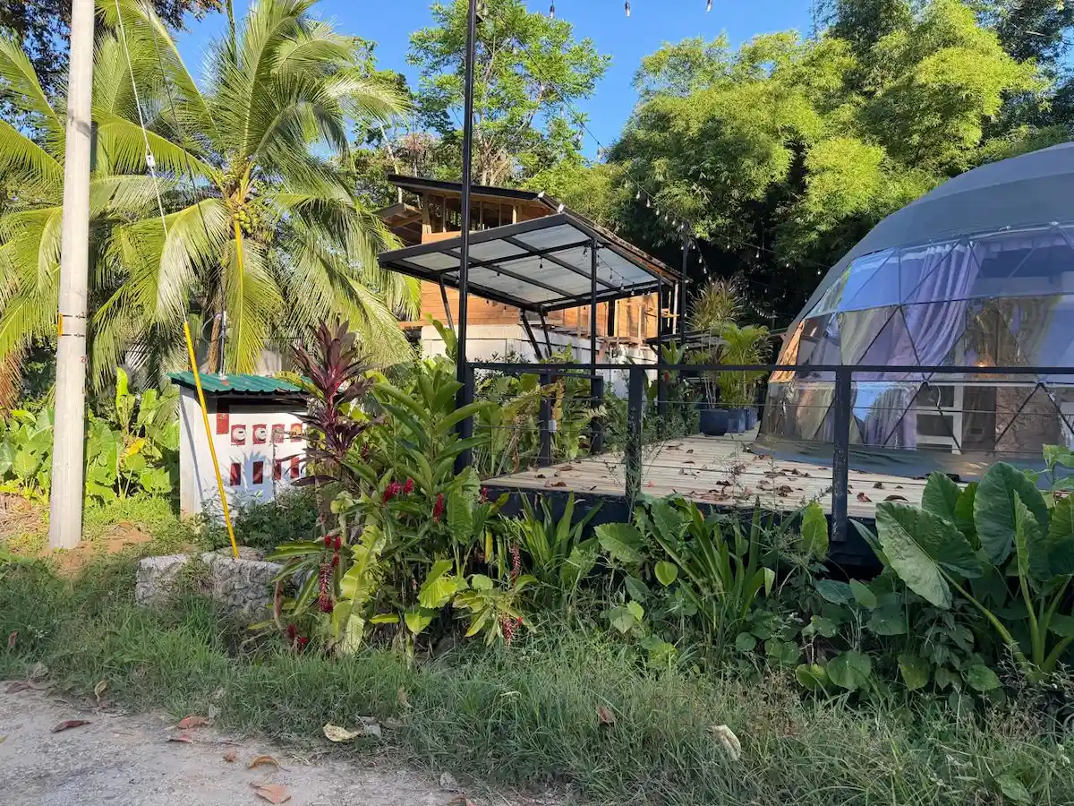 street-road view of the side of the luxury dome